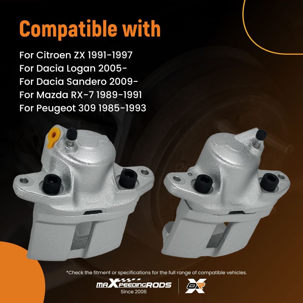 Front Brake Caliper Left Right compatible for Renault Clio Megane Sandero Logan 7701207958