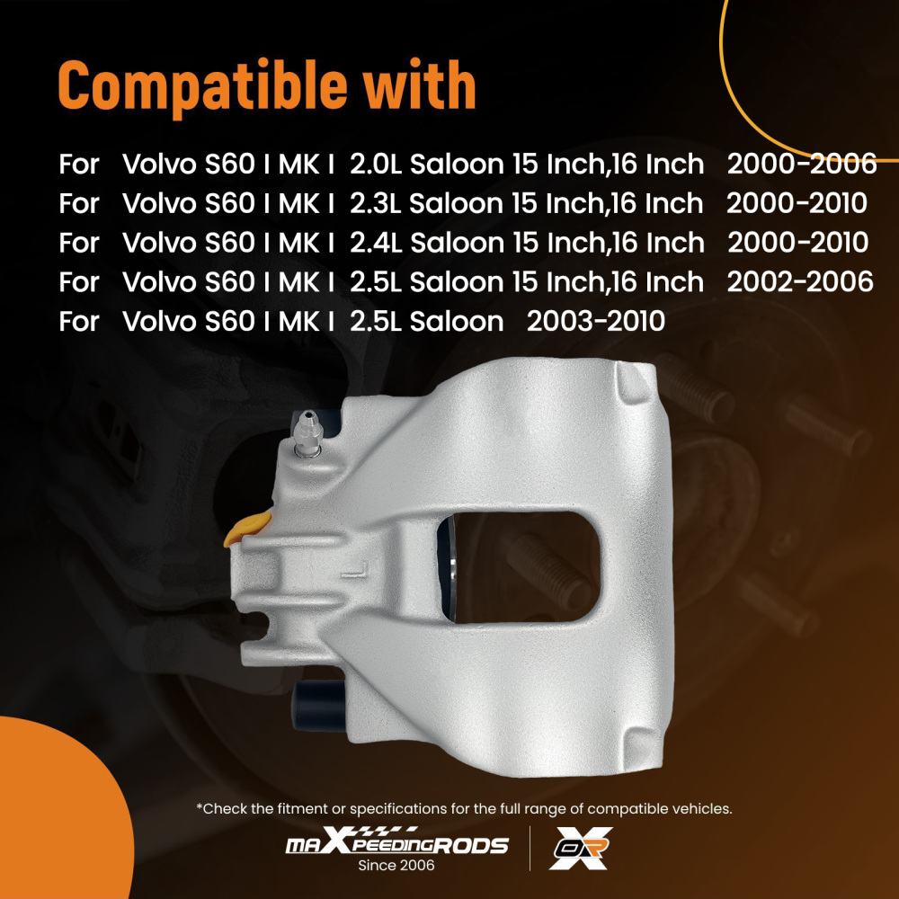 Brake Caliper Front Left compatible for Volvo S60 I S70 874 S80 I V70 MK II XC70 8602676