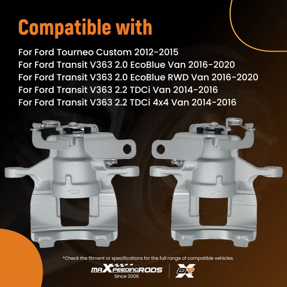 2x Floating Brake Caliper Rear compatible for Ford Transit Custom V362 Transit V363 2.0 2.2