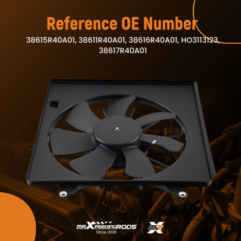 Cooling Fan compatible for Honda Accord EX EX-L LX LX-P LX-S 08-17 38611R40A01 38617R40A01