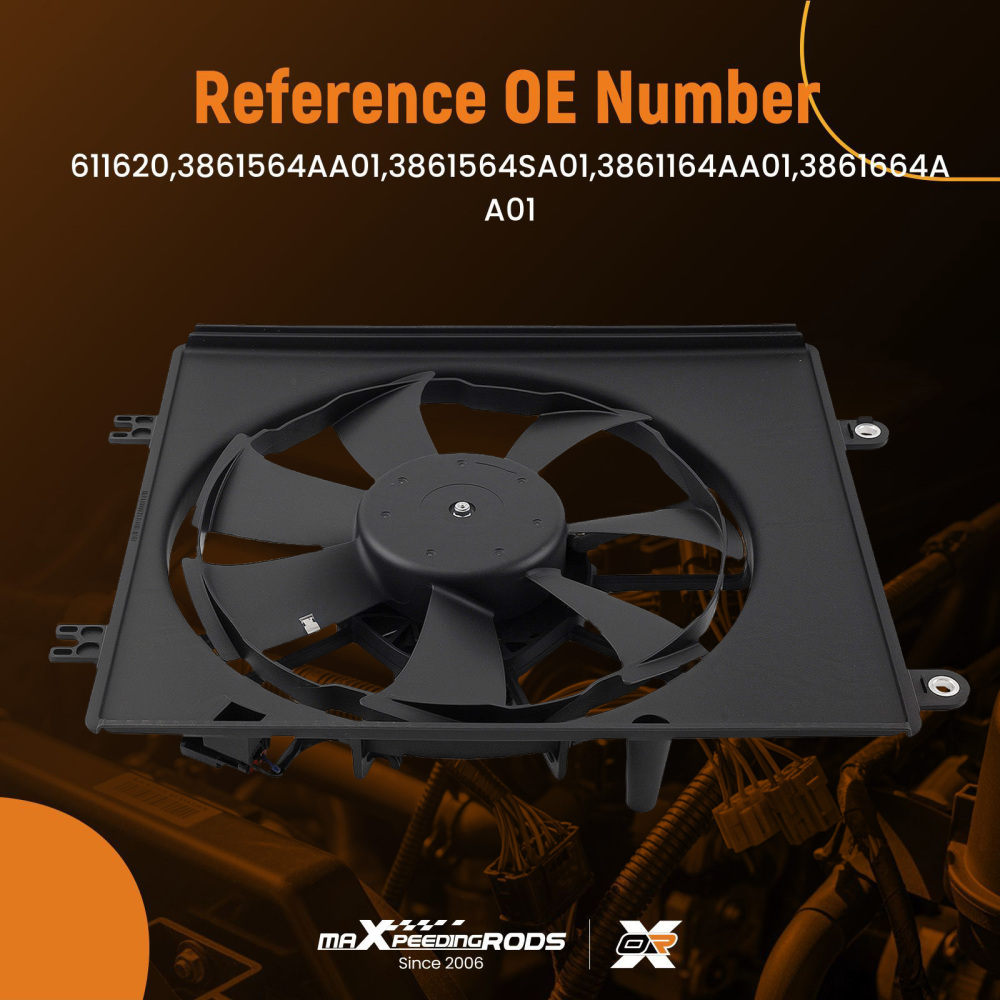 2-Pin Cooling Fan Assembly compatible for Honda Civic compatible for Acura Integra 2022-2025 3861664AA01