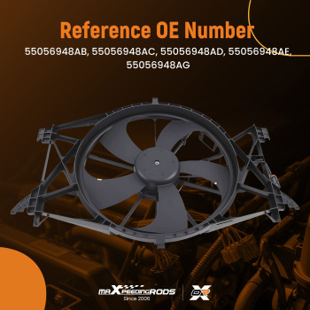 Radiator Cooling Fan Assembly compatible for Ram 1500 2500 V8 5.7L 2011-2018 55056948AD