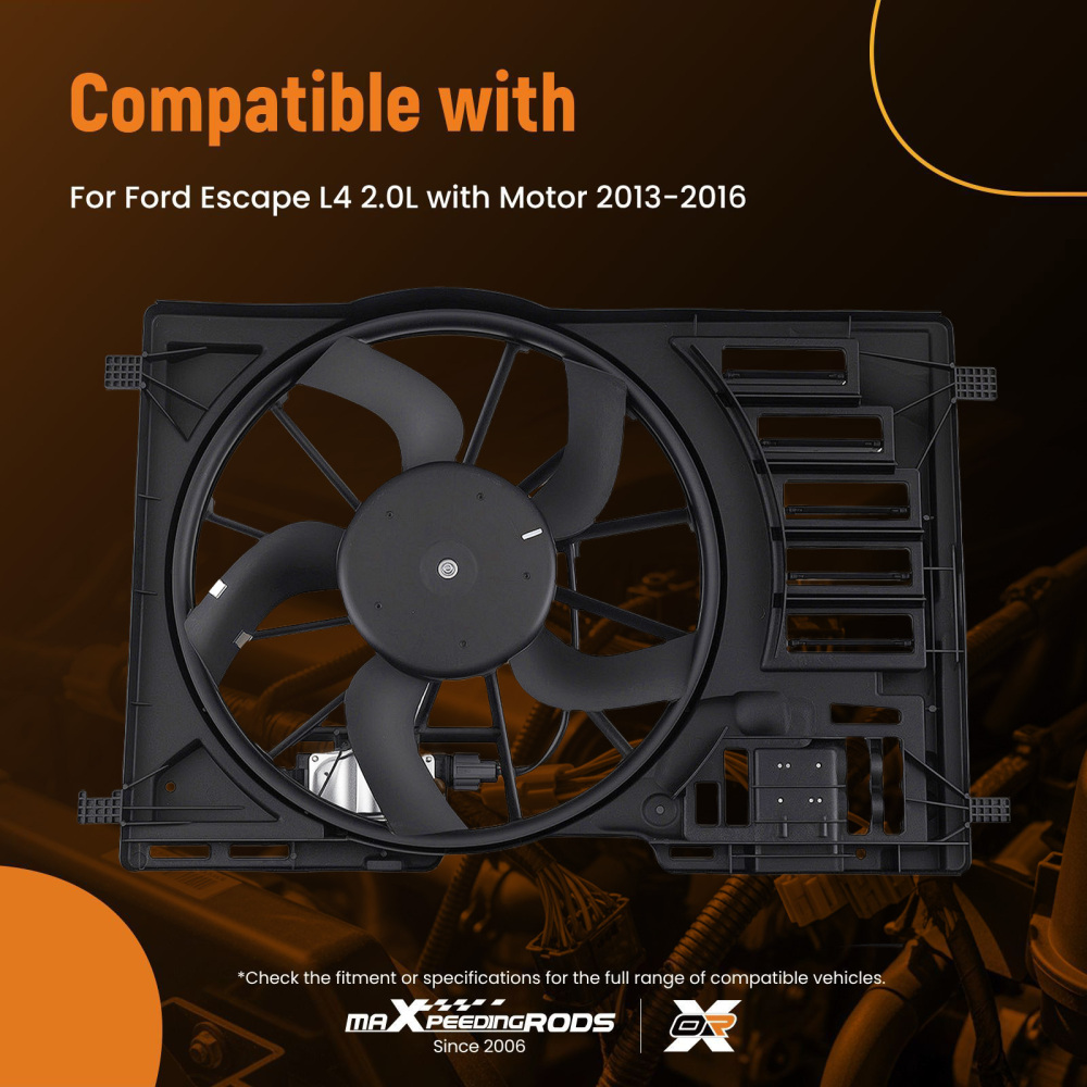 Cooling Fan compatible for Ford Escape L4 2.0L 13-16 CV6Z8C607M 621040 75948 CV6Z8C607S