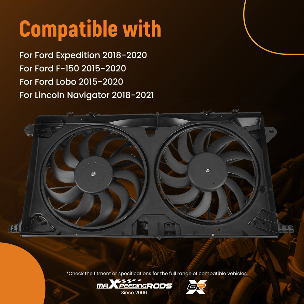 Radiator Cooling Fan compatible for Ford Expedition/F-150/Lobo 621542 FL3Z8C607A FL3Z8C607C