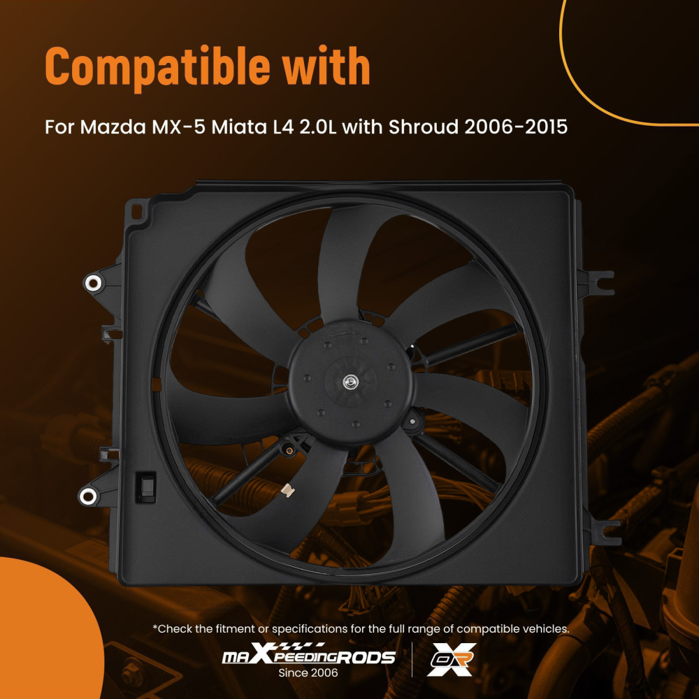 Electric Radiator Cooling Fan compatible for Mazda MX-5 Miata L4 2.0 2006-2015 LFG115025C