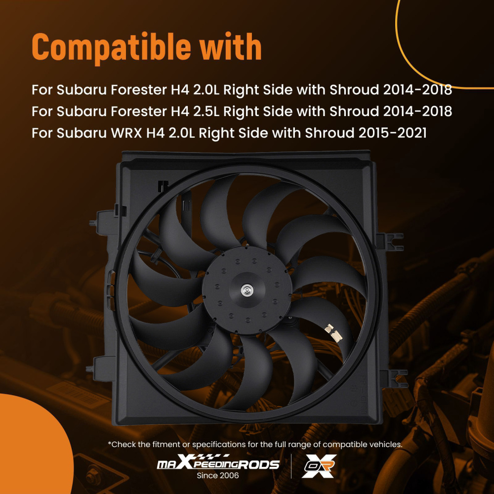 Electric Radiator Cooling Fan compatible for Subaru Forester/WRX 2.0L/2.5L 14-21 73310SG000