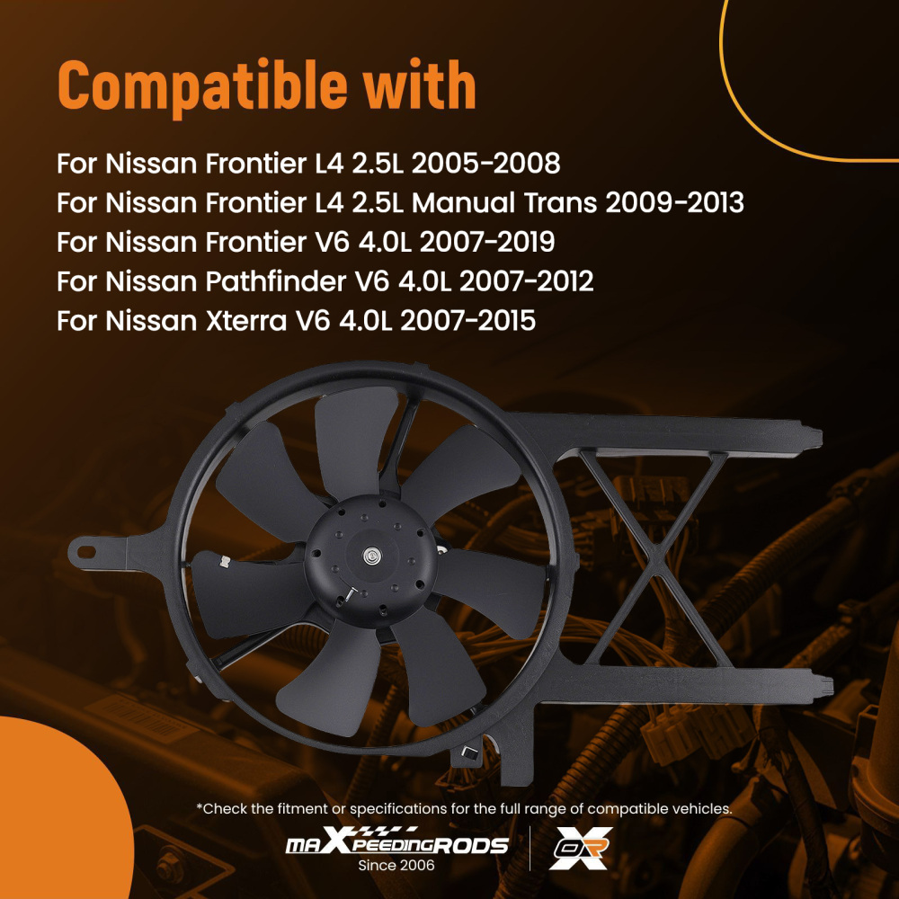 Cooling Fan compatible for Nissan Frontier/Pathfinder 4.0L 2007-2019 611260 92120ZL00A