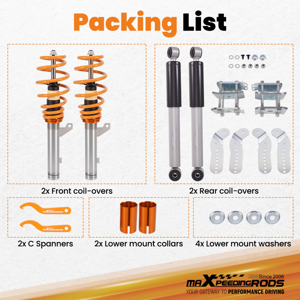 Street Coilovers compatible for VW Caddy Van Mk3 Mk42003-2020 2K 1.2 1.4 1.6 TDi Springs