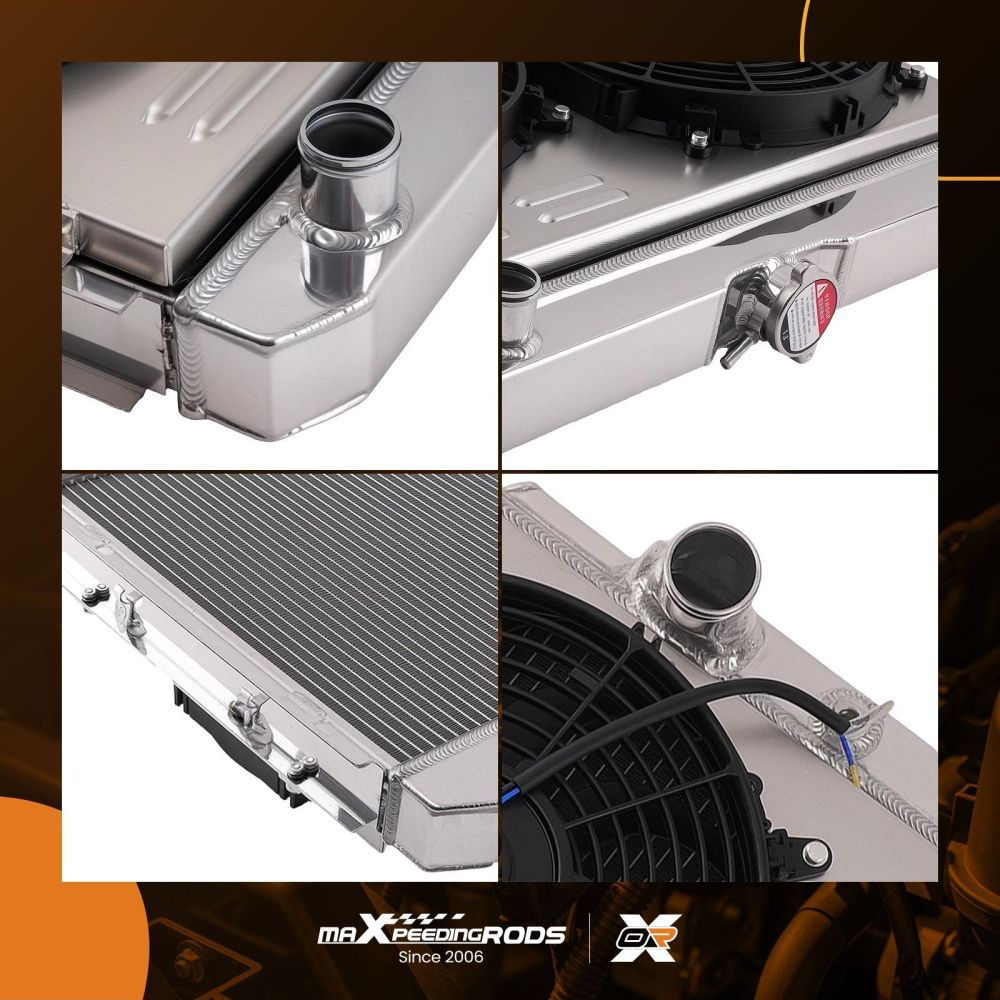 3 Row Aluminum Radiator compatible for Ford Mustang V8 4.7L/5.0L 1968-1969 compatible for Mercury Cougar