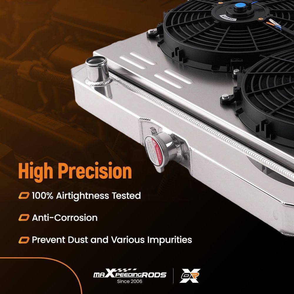 3 Row Aluminum Radiator compatible for Ford Mustang V8 4.7L/5.0L 1968-1969 compatible for Mercury Cougar