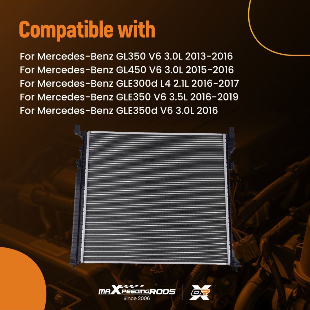 Aluminum AT Radiator compatible for Mercedes-Benz GLE400 GLE43 AMG 2016-2020 13505