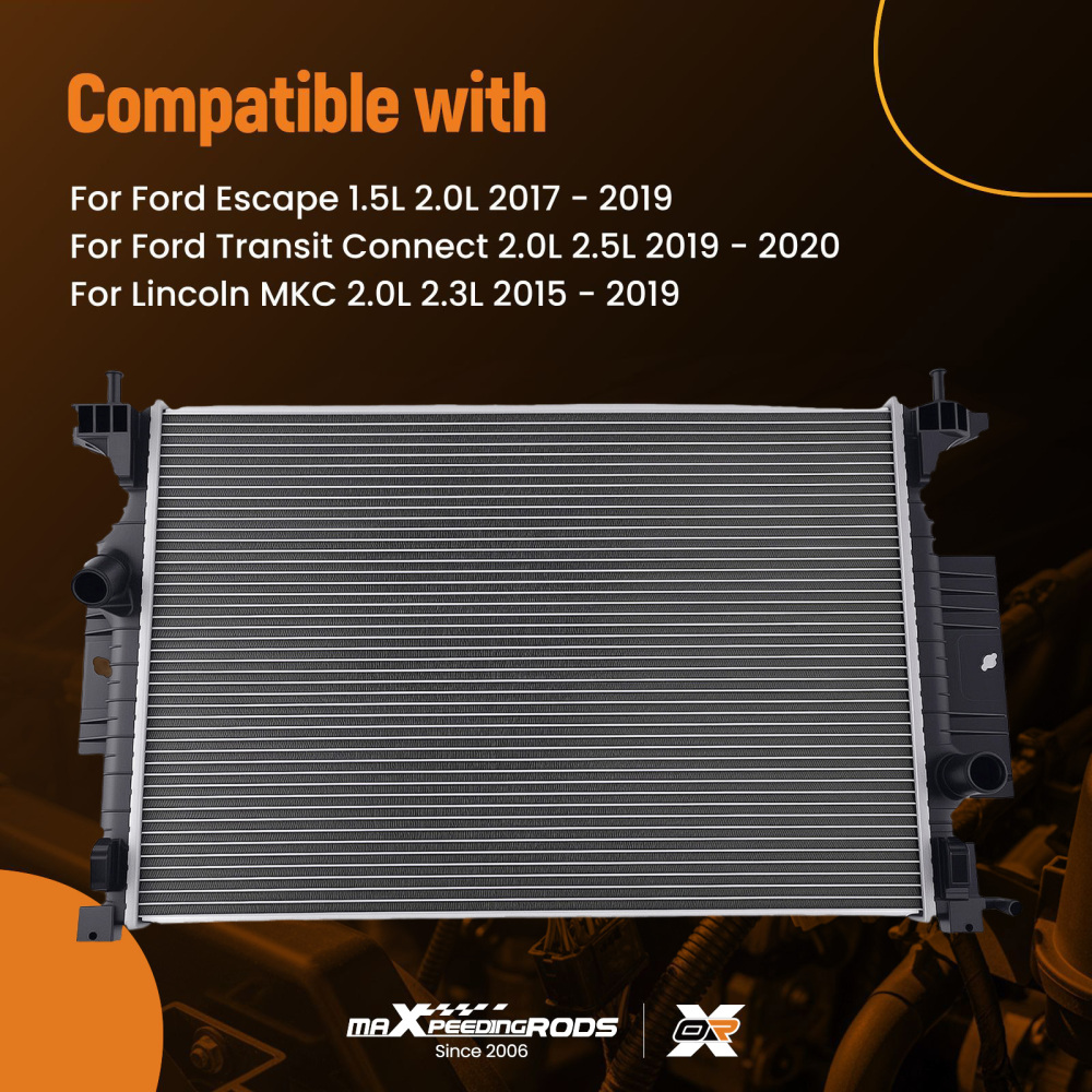 Aluminum Core Radiator compatible for Ford Transit Connect 19-20 CU13528 2.0L 2.5L