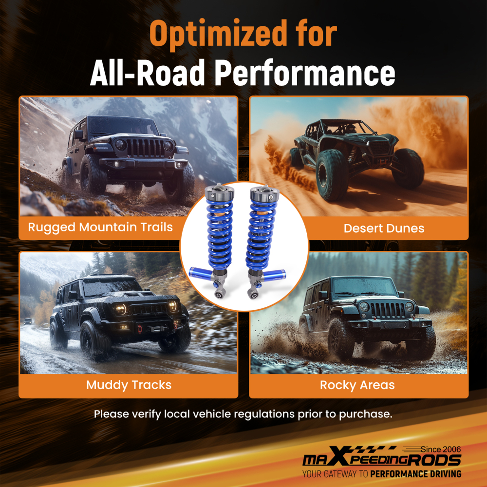 Adjustable Coilover Remote Front Shock Kit compatible for Ford Ranger 2011-2018 Adj. Height