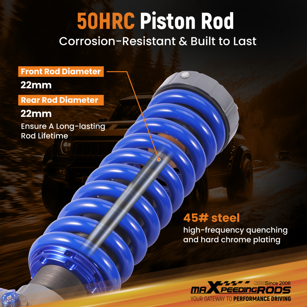 Adjustable Coilover Remote Front Shock Kit compatible for Ford Ranger 2011-2018 Adj. Height