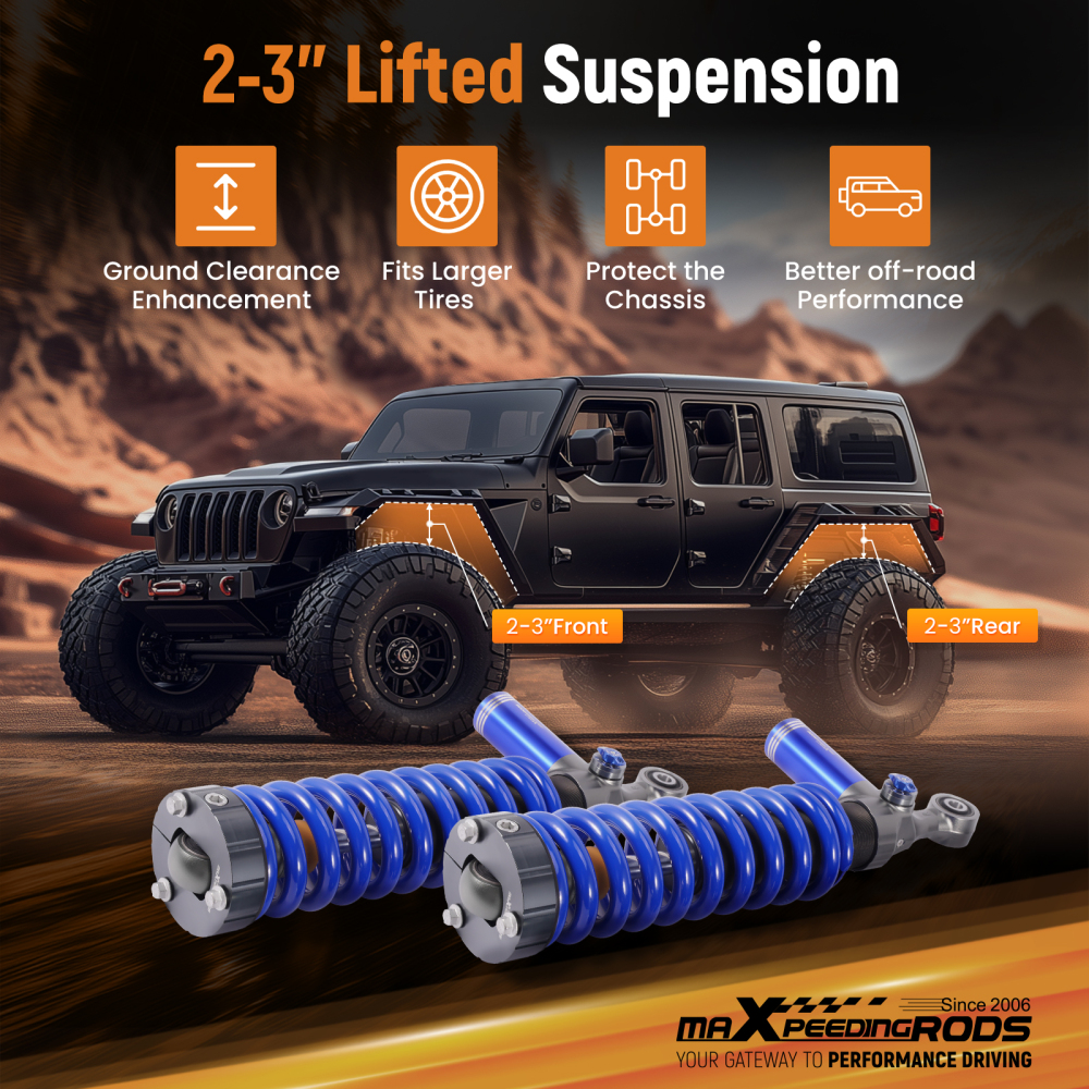 Adjustable Coilover Remote Front Shock Kit compatible for Ford Ranger 2011-2018 Adj. Height