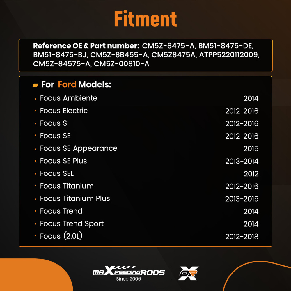 Active Control Shutter compatible for Ford Focus SE/Titanium 2012-2016 CM5Z-00810-A Black