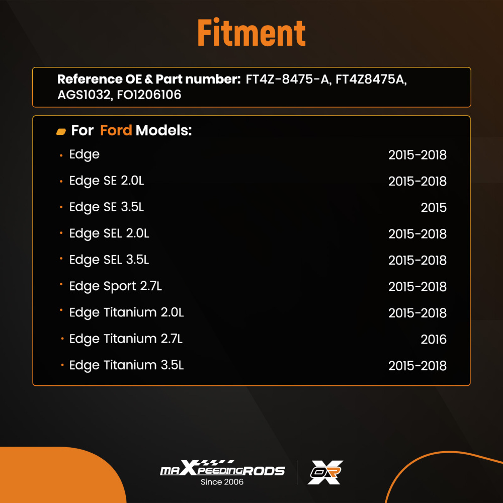 Active Air Control compatible for Ford Edge Sport 2.7L 2015-2018 FO1206106 with Motor