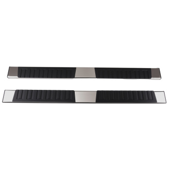 6 Wide Running Boards compatible for Ford F-150 Crew Cab 09-14 Black Silver Nerf Bars