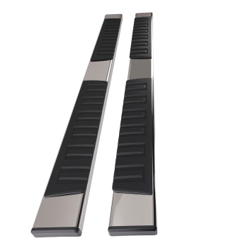 6 Wide Running Boards compatible for Ford F-150 Crew Cab 09-14 Black Silver Nerf Bars