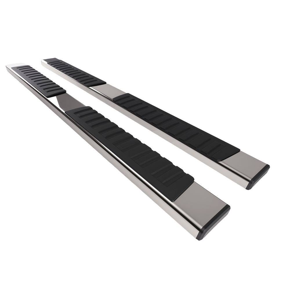 6 Wide Running Boards compatible for Ford F-150 Crew Cab 09-14 Black Silver Nerf Bars