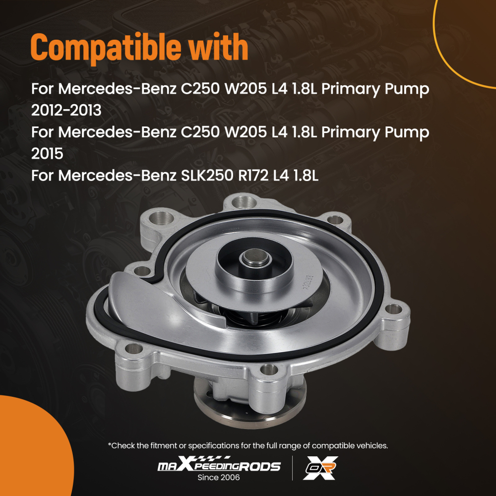 Coolant Water Pump Assembly compatible for Mercedes-Benz C250 W205 1.8L 2012-2015 147-2350
