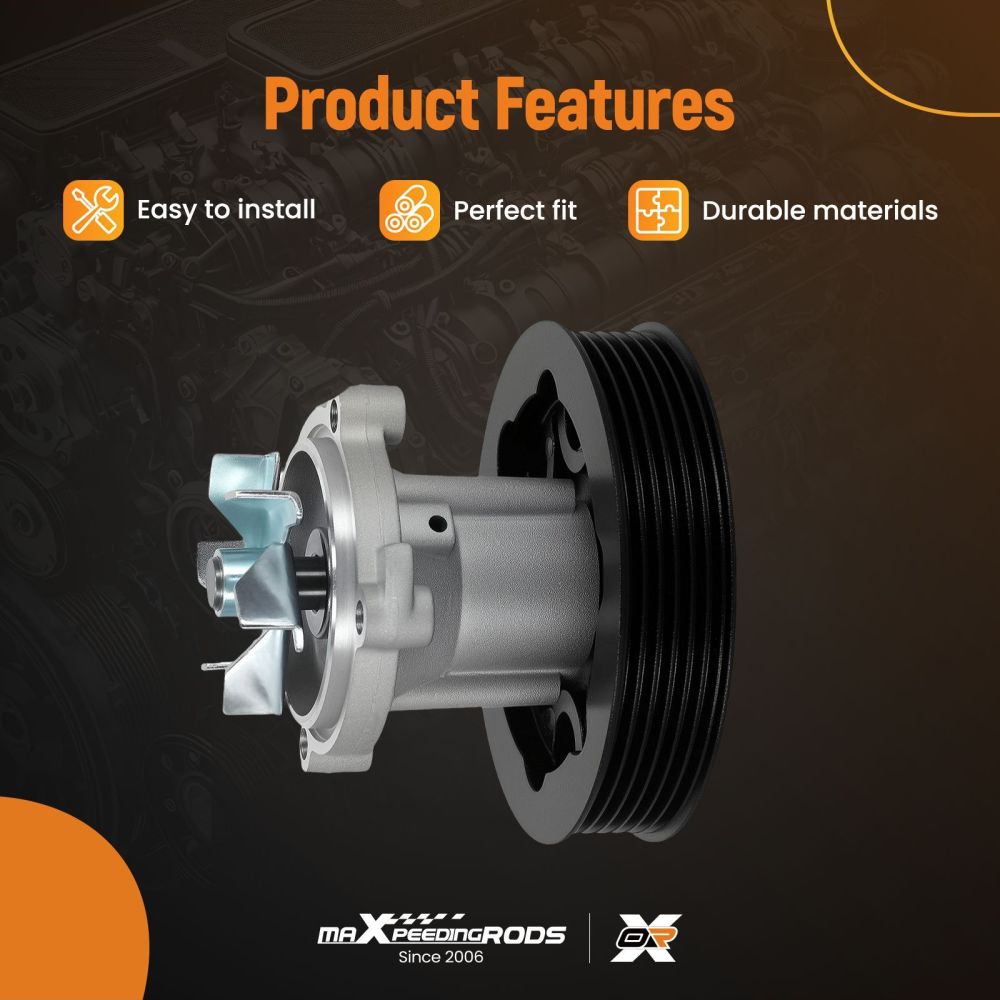 Engine Water Pump compatible for Alfa Romeo Mito compatible for Fiat 500 500C 1.3L 2008-2021 1201.L9