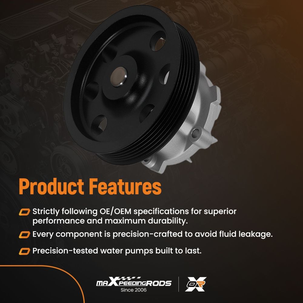 Engine Water Pump compatible for Alfa Romeo Mito compatible for Fiat 500 500C 1.3L 2008-2021 1201.L9