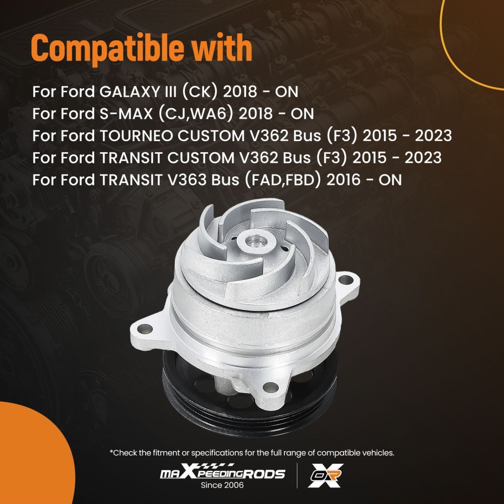 Engine Water Pump compatible for Ford Tourneo Custom V362 2.0 compatible for FWD 2015-2023 2254215
