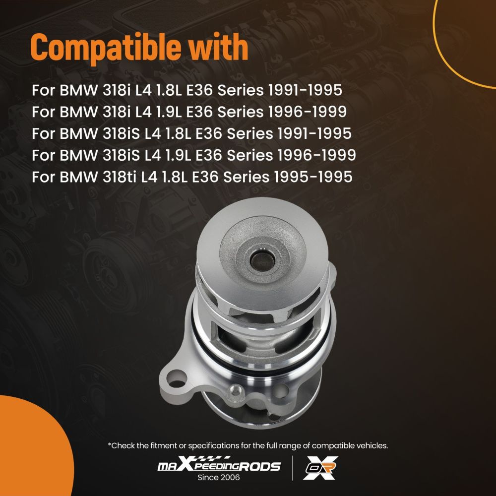 Coolant Water Pump Assembly compatible for BMW 318i 318is E36 1991-1999 AW9275 1734595
