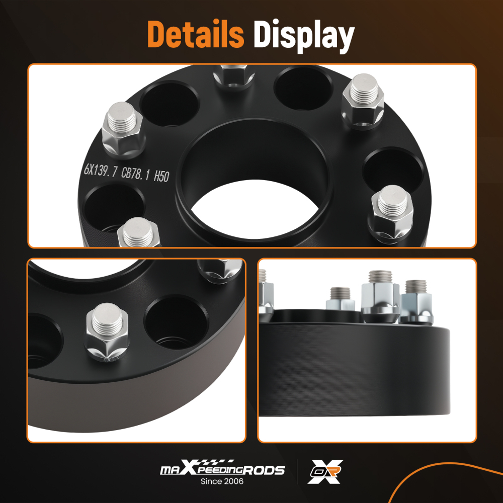 2 Inch Wheel Spacers compatible for Chevy Express compatible for GMC Savana 6x5.5 M14x1.5 2003-2016