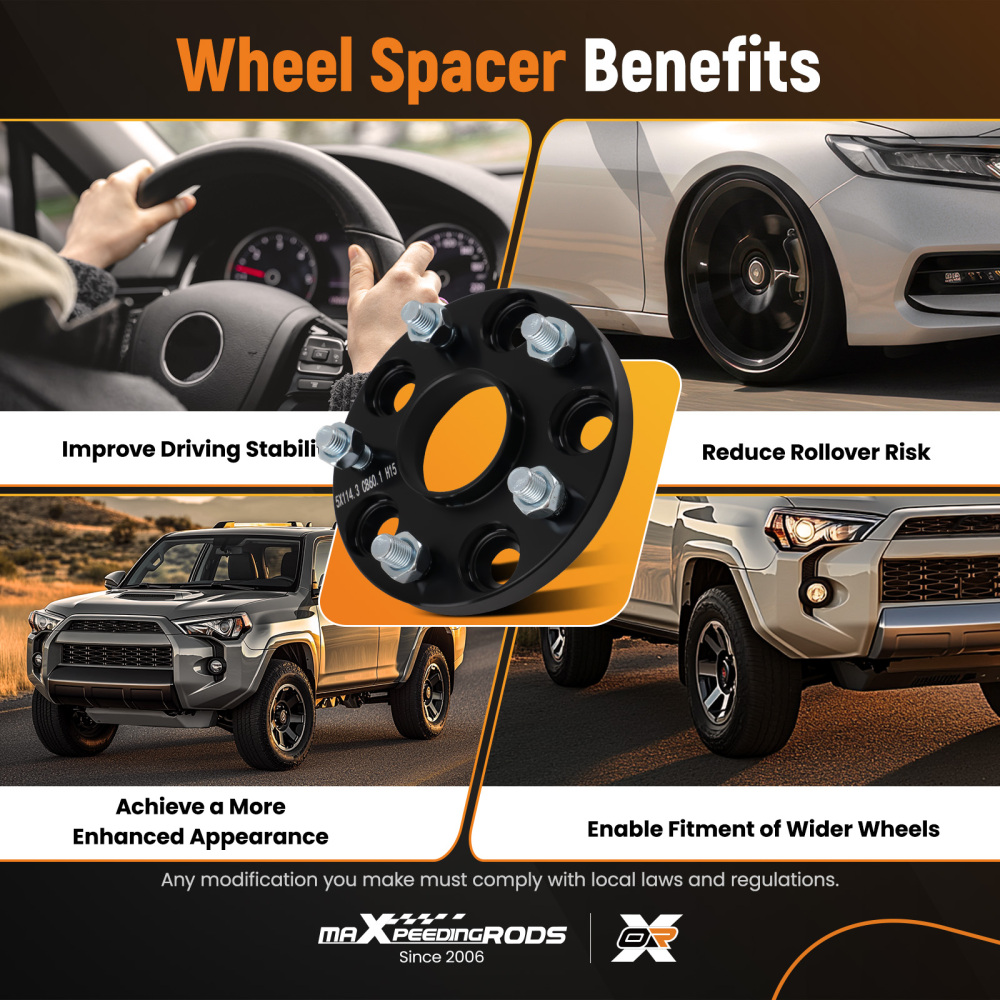 2x 15mm Hub Centric Spacers compatible for Lexus GS450h GS460 5x114.3 60.1mm M12x1.5