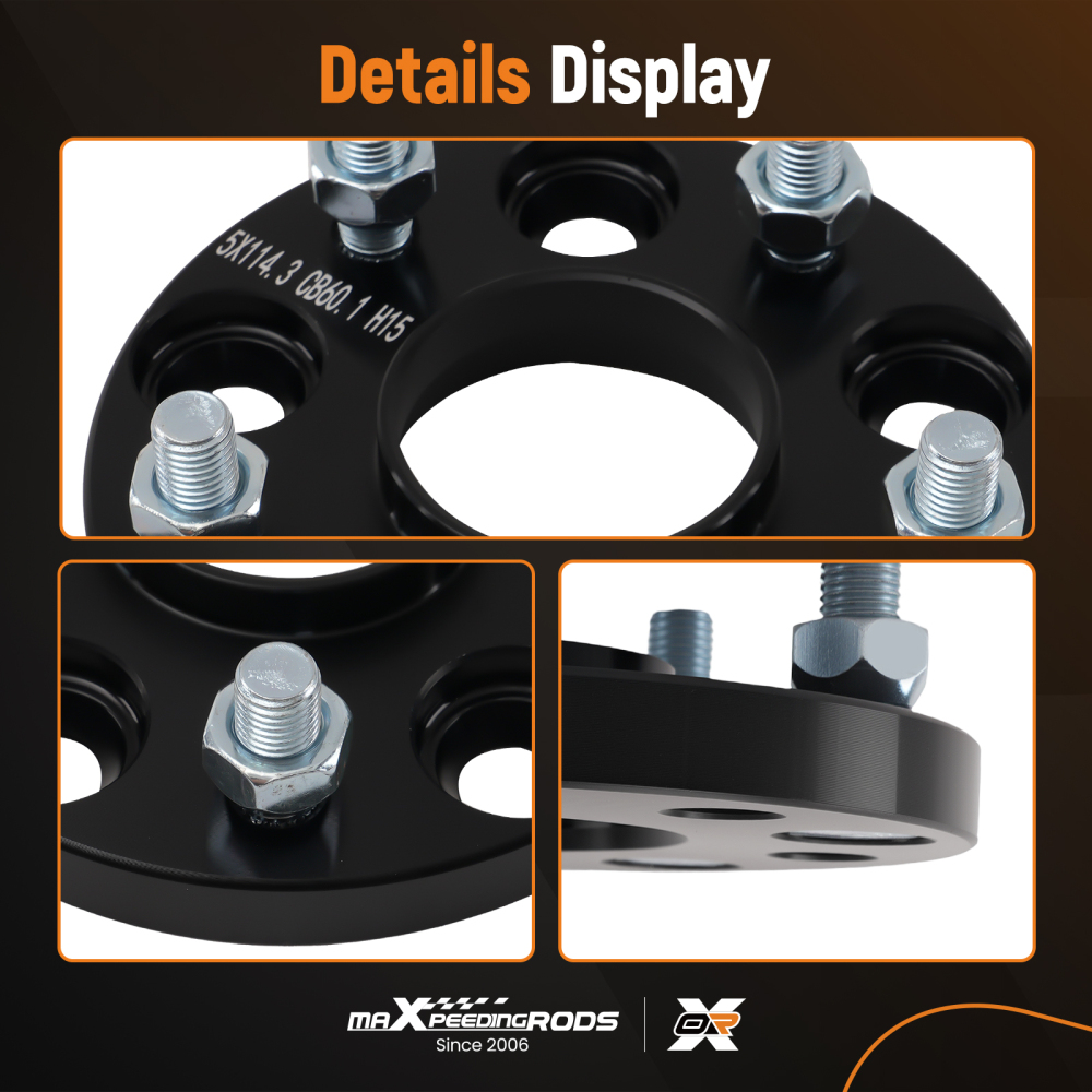 2x 15mm Hub Centric Spacers compatible for Lexus GS450h GS460 5x114.3 60.1mm M12x1.5