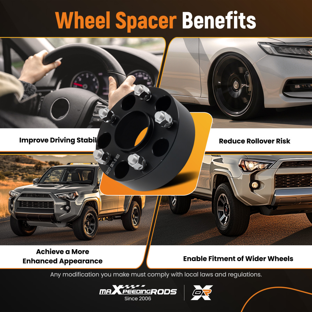 4PC 2 inch Spacers compatible for Jeep Grand Cherokee WJ WK Commander XK 5x127mm 71.5mm