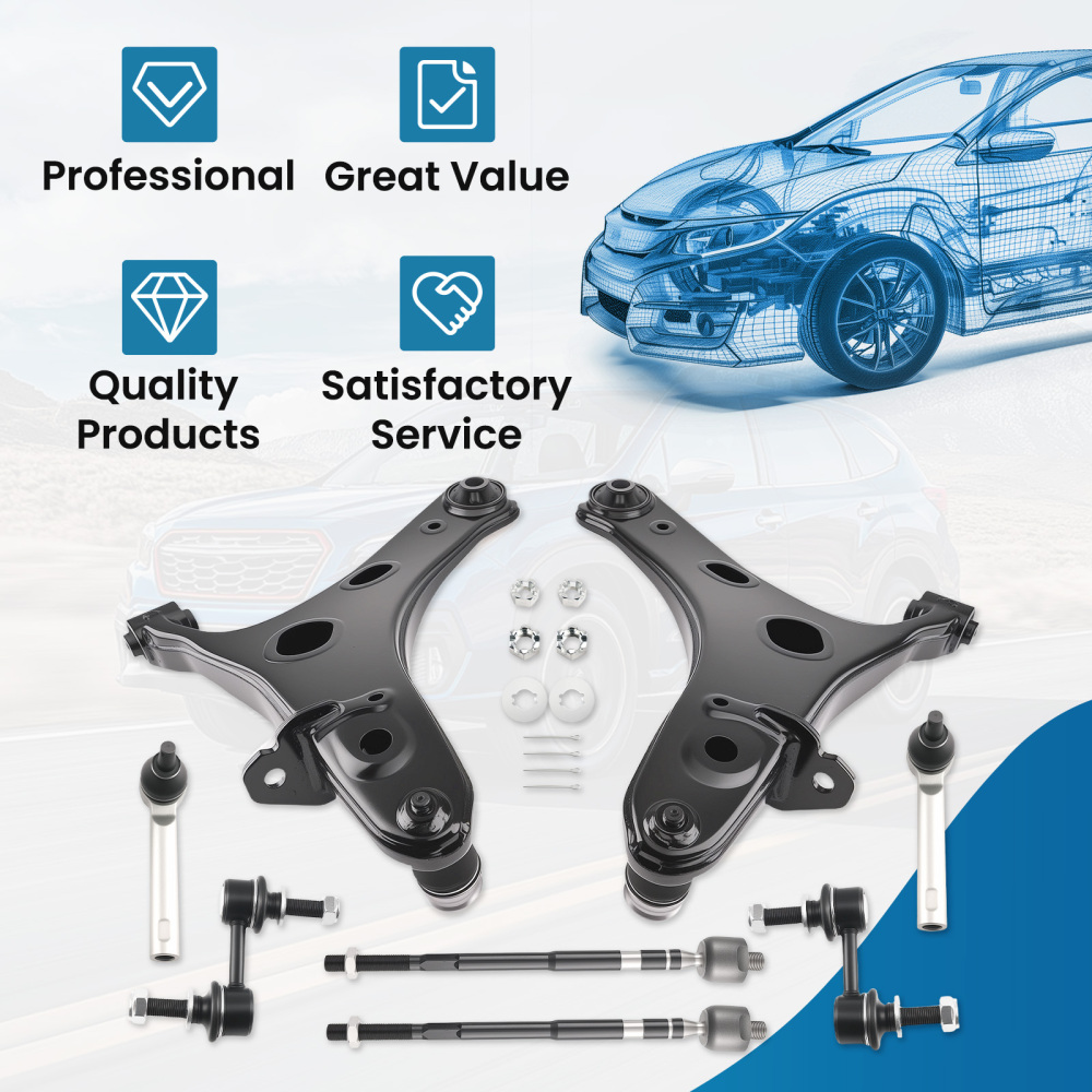 8x Front Lower Left Right Control Arm Sway Bar End Link compatible for Forester 2014-2018