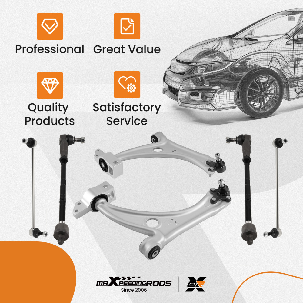 SET DI 10 BRACCI DI CONTROLLO ANTERIORI compatibile per AUDI Q3 8UB compatibile per VW PASSAT CC SHARAN compatibile per SEAT