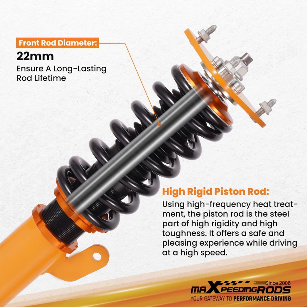 Kit Assetto a Ghiera Ammortizzatori compatibile per Mazda 3 BK BL 2004-2013 & Mazdaspeed 3