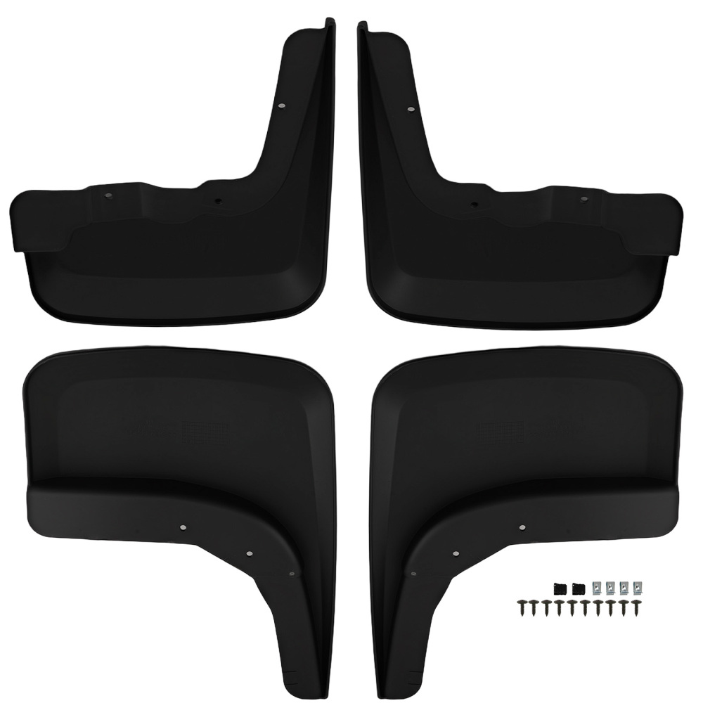 4PCS Mud Flaps Splash Guards Kit compatible for Chevrolet Silverado 1500 2022-2024 Black