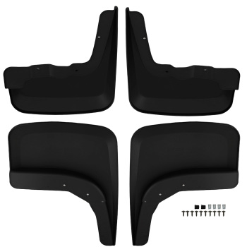 4PCS Mud Flaps Splash Guards Kit compatible for Chevrolet Silverado 1500 2022-2024 Black