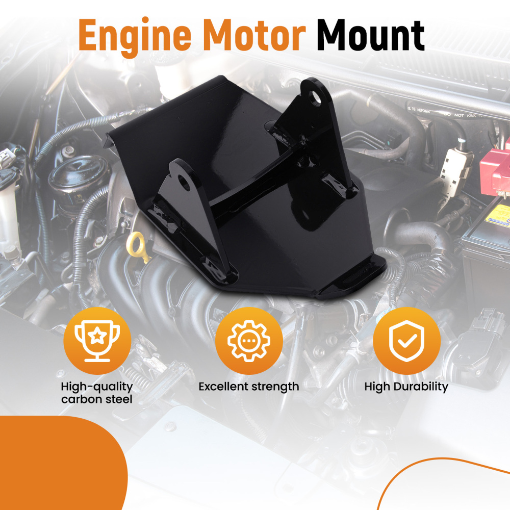 Steel Motor Mount Kit compatible for Chevy C10 compatible for GMC C1500 Truck 1967-1972 Black Finish