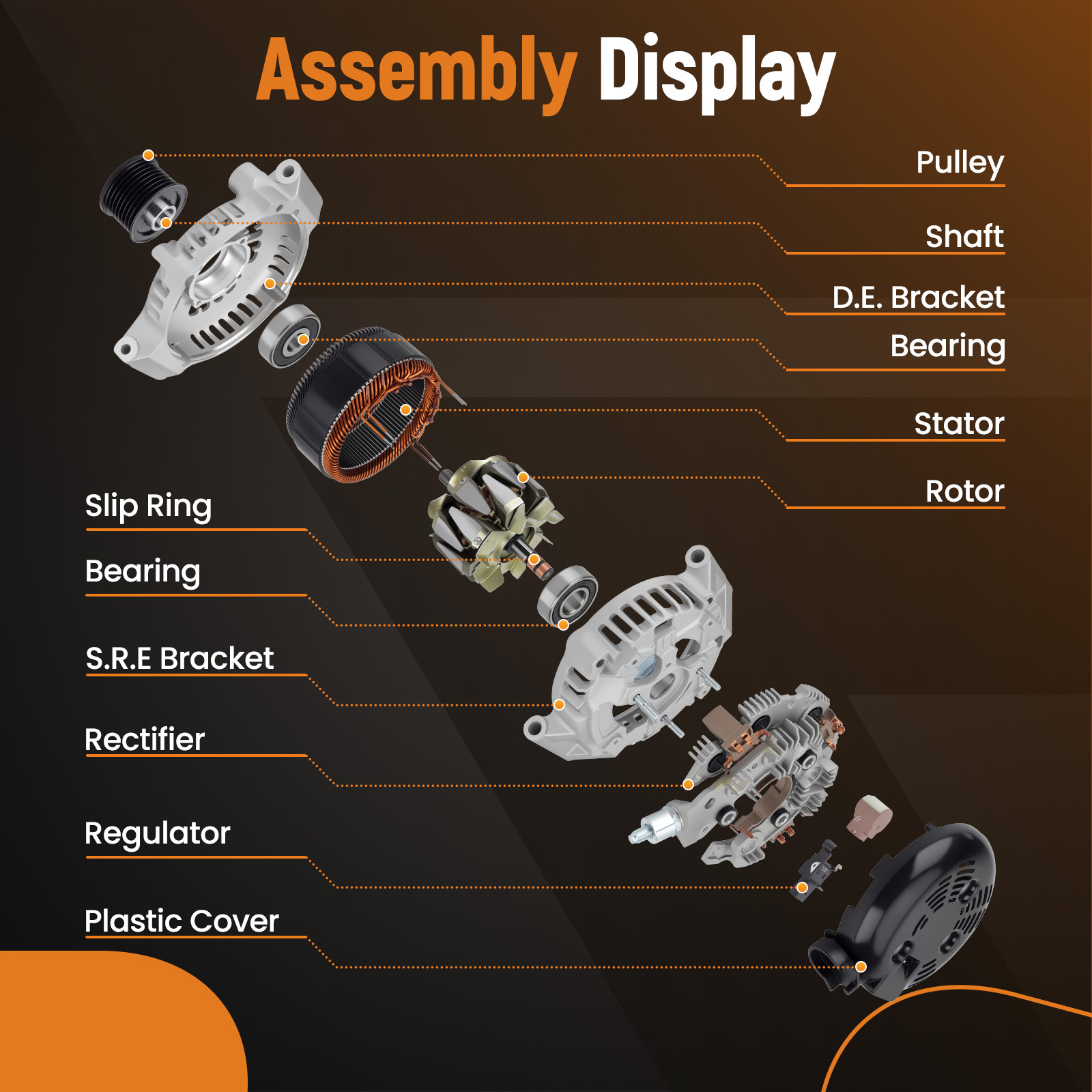 Alternator compatible for Toyota HiLux LN147 LN167 engine 5L 3.0L