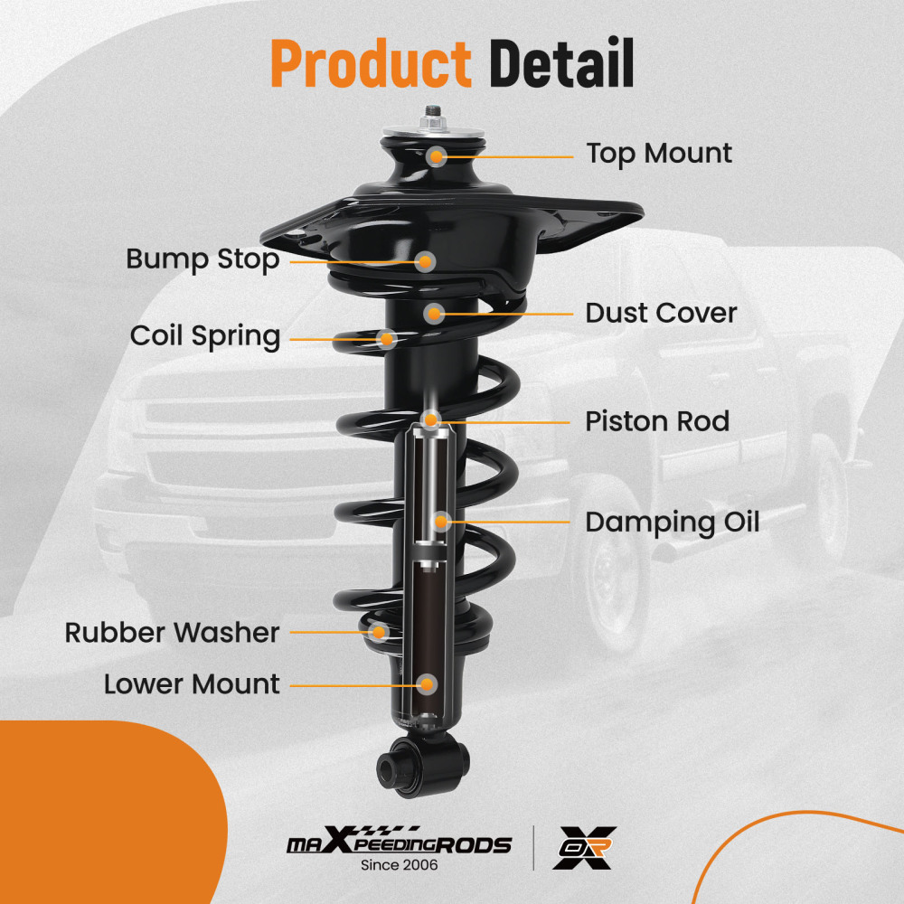 Suspension Rear Struts Absorbers compatible for Chevrolet Camaro V8 2010-2015 173030L