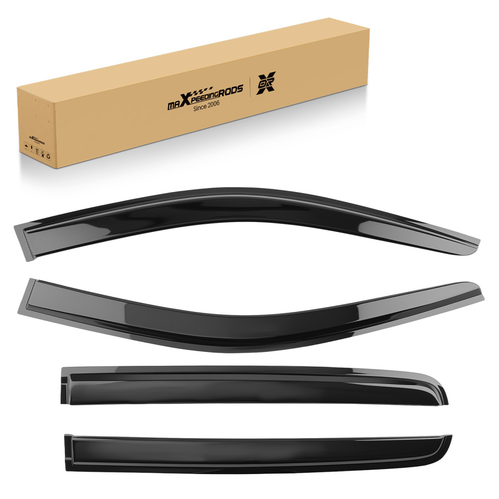 Door Rain Shields compatible for Ford Ranger Dual Cab 2022-2024 Weather Guards Black 4PC