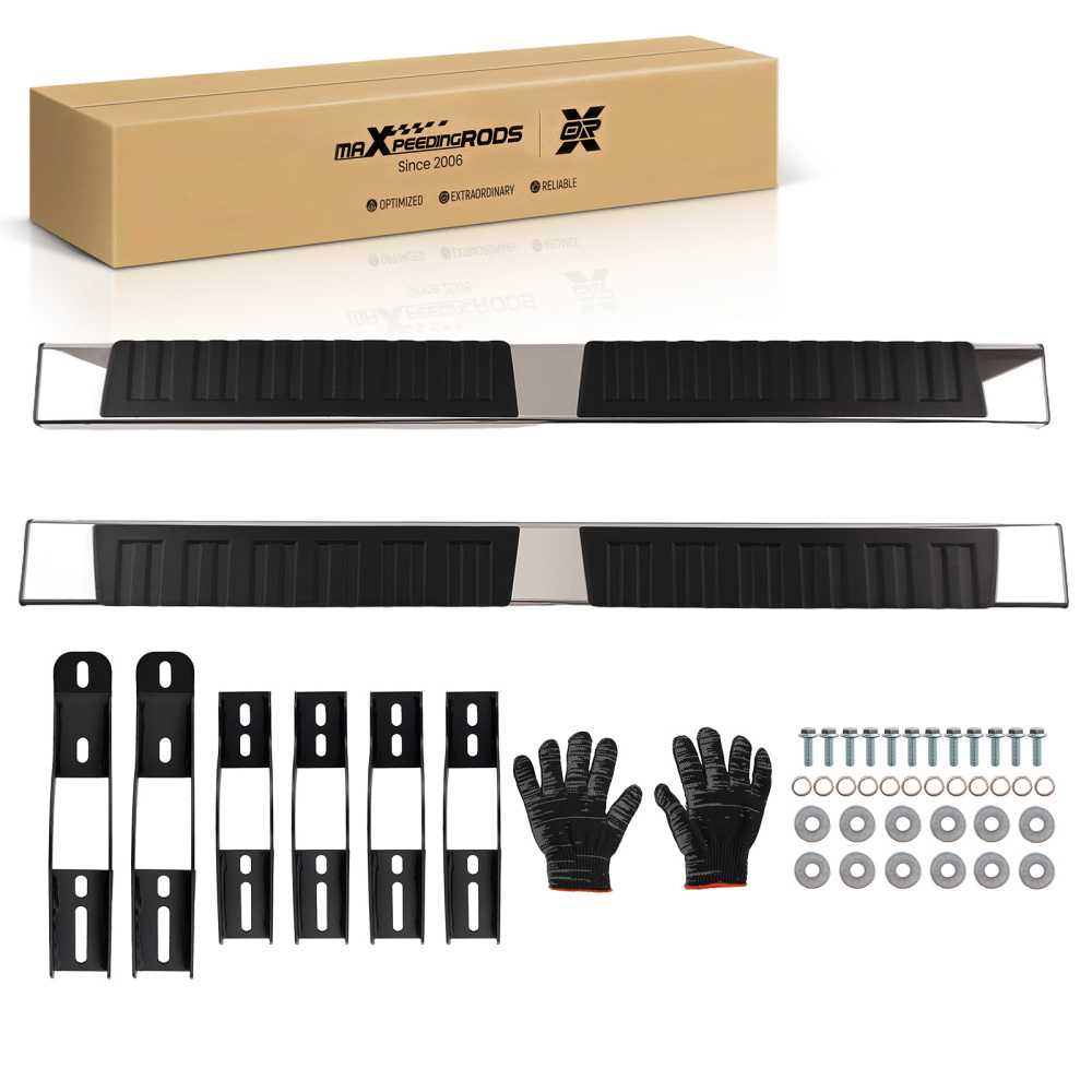 6 Running Board compatible for Toyota Tundra Double Cab 2007-2021 Black 195cm