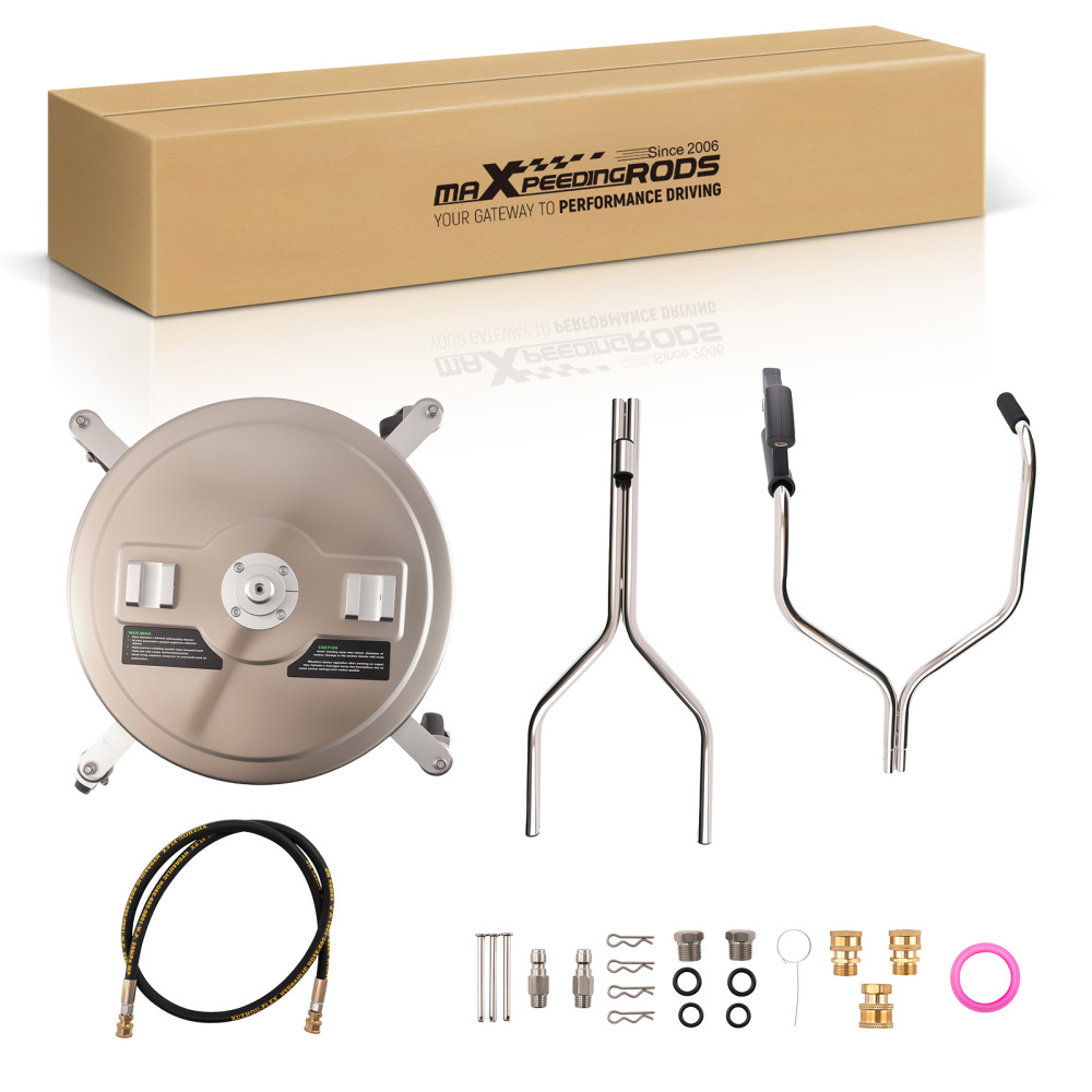 20 In 4500PSI Pressure Washer Surface Cleaner Stainless Steel 4 Wheels