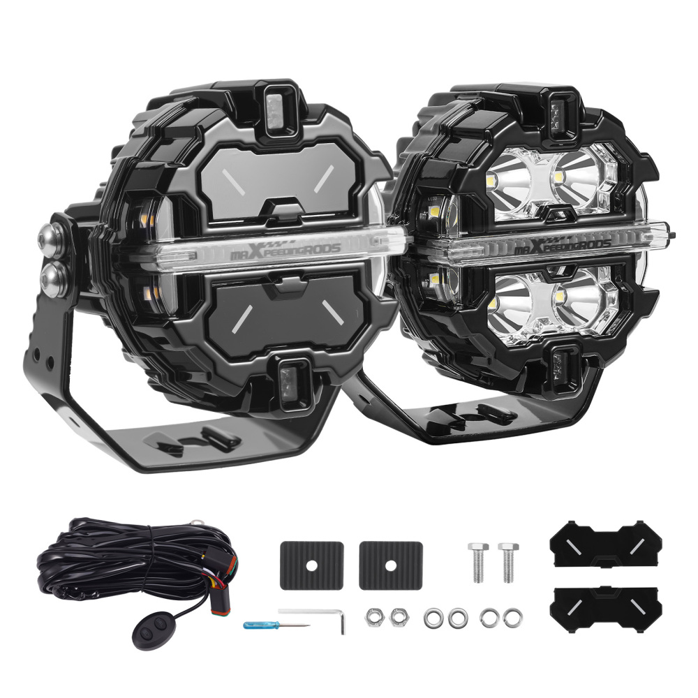 Round LED Work Light 3.5 For Marine Truck SUV ATV Side Shooter compatibile per White Amber DRL