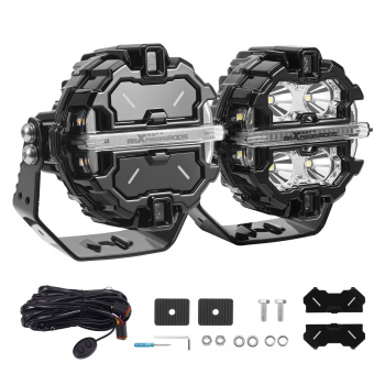 Round LED Work Light 3.5 For Marine Truck SUV ATV Side Shooter compatibile per White Amber DRL