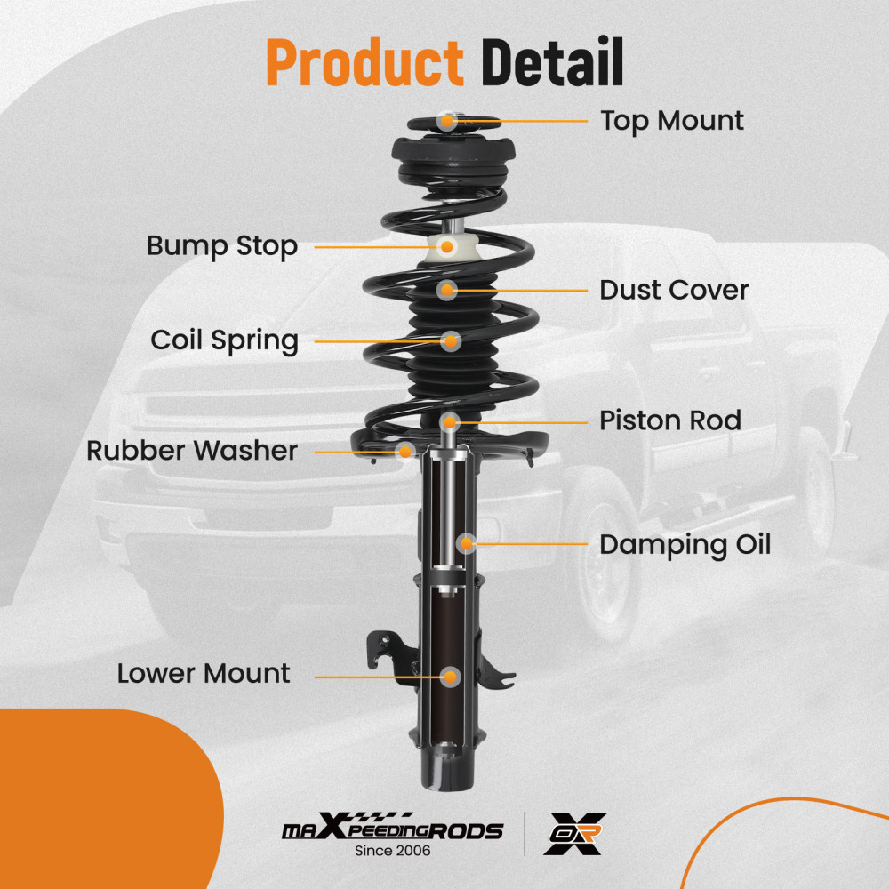 4pcs FrontRear Struts w/Coil Spring compatible for Chevrolet Camaro 2010-2012