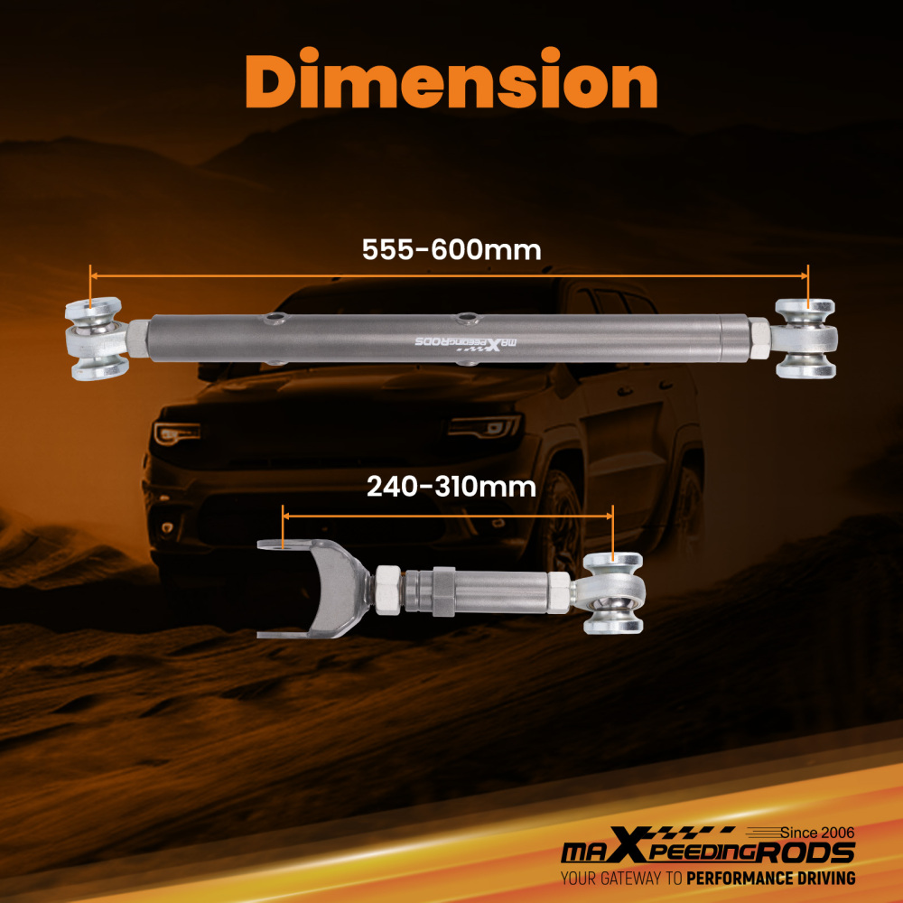 Adjustable Trailing Control Arms Kit compatible for GM A-Body 1967-1972 compatible for Chevelle Cutlass