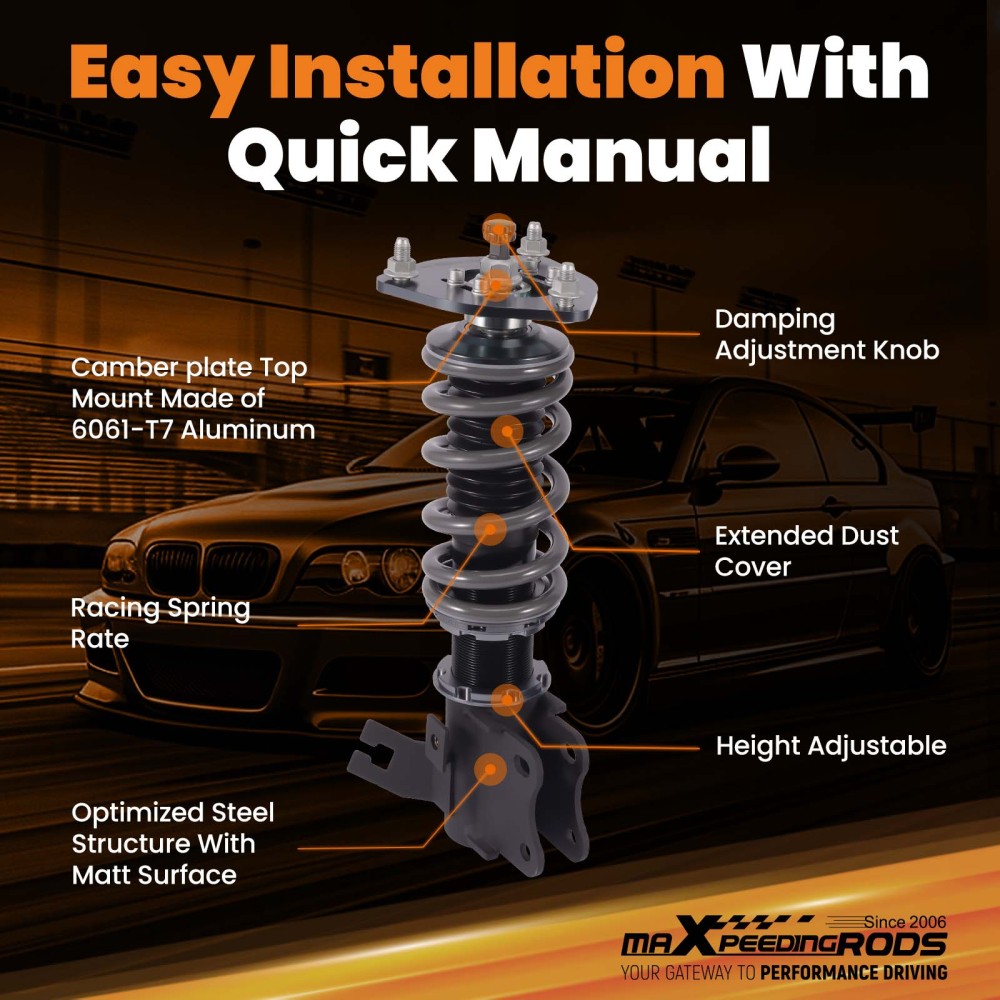 MaXpeedingrods T7 Coilovers 24 Way Damper Adjustable compatible for Nissan 240SX S13 89-94