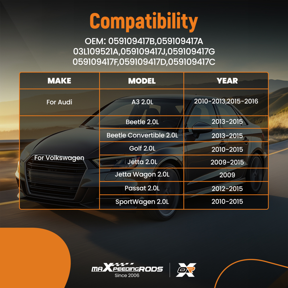 16 ROCKER ARMS 16 Hydraulic compatible for Audi A3 compatible for VW Beetle compatible for Golf Jetta 2.0L 03L109521A